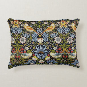 Vintage Pattern Birds Fruit Blue Green Red Accent Pillow