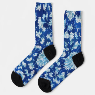 Vintage Pattern Blue Art Socks