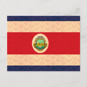 Vintage Pattern Costa Rican Flag Postcard