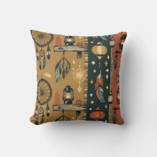 Vintage pattern design throw pillow