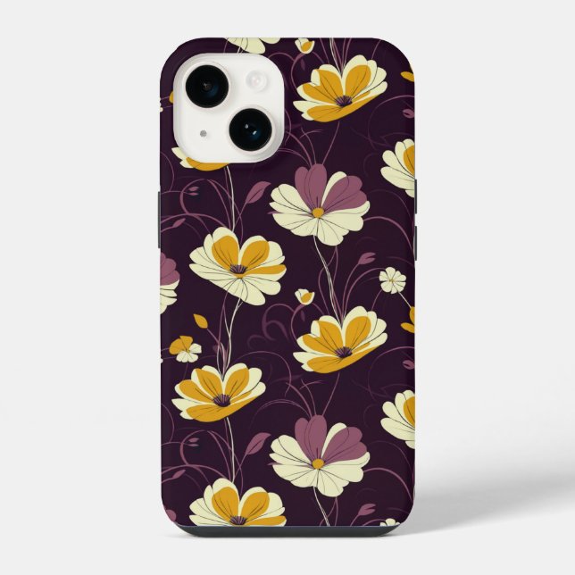 Vintage pattern, elegant floral design iPhone case (Back)