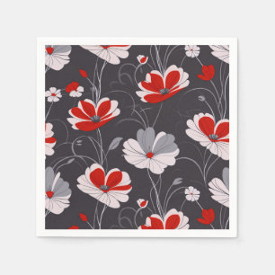 Vintage pattern, elegant floral design napkin