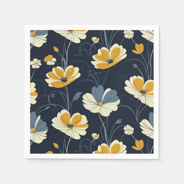 Vintage pattern, elegant floral design napkin (Front)