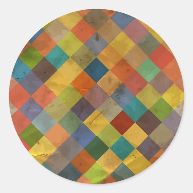 Vintage pattern. Geometric. Classic Round Sticker (Front)