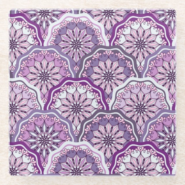 Vintage Pattern Glass Coaster (Front)