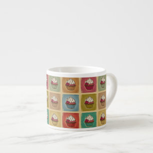 Vintage pattern made of cupcakes espresso cup