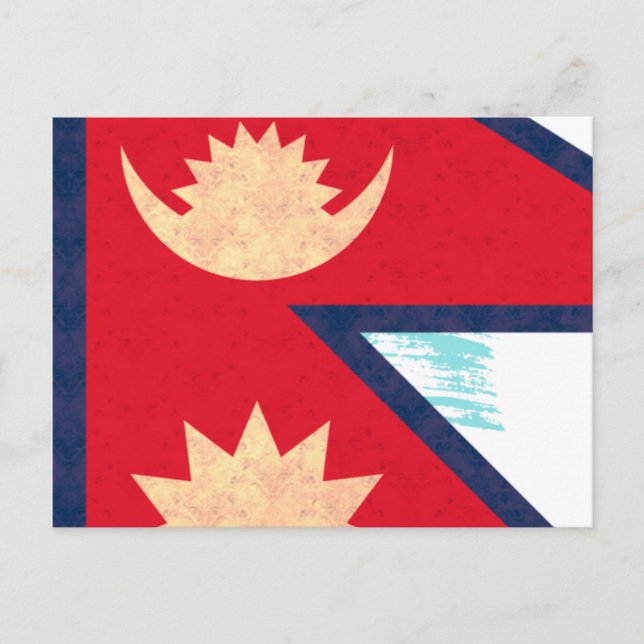 Vintage Pattern Nepalese Flag Postcard (Front)
