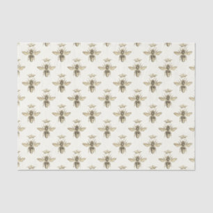 Vintage Pattern Queen Bee with Medieval Crown   Tissue Paper