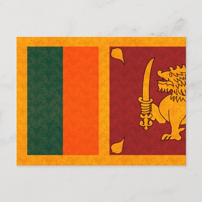 Vintage Pattern Sri Lankan Flag Postcard (Front)