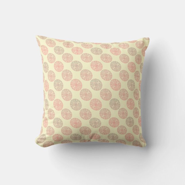 Vintage Pattern Throw Pillow (Front)