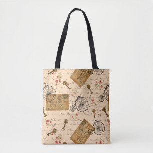 vintage pattern tote bag