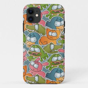 Vintage pattern with cartoon animals iPhone 11 case