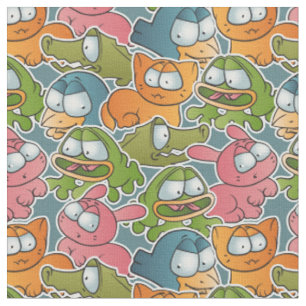 Vintage pattern with cartoon animals fabric