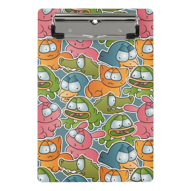 Vintage pattern with cartoon animals mini clipboard (Front)