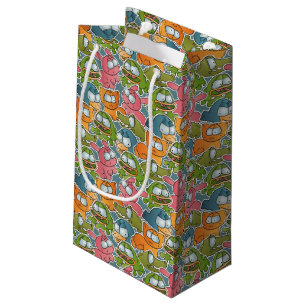 Vintage pattern with cartoon animals small gift bag