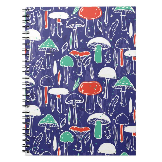 Vintage pattern with different mushrooms. Autumn v Notebook (Front)