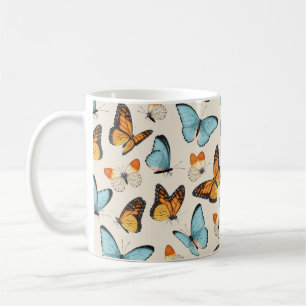 vintage pattern with high detailed tropic butterfl coffee mug