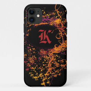 Vintage Pattern with Monogram K iPhone 11 Case