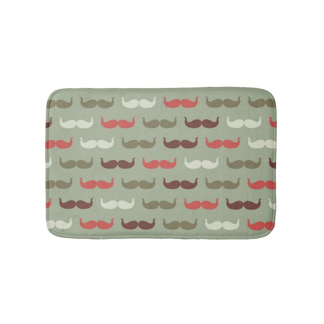 Vintage pattern with moustache bath mat (Front)