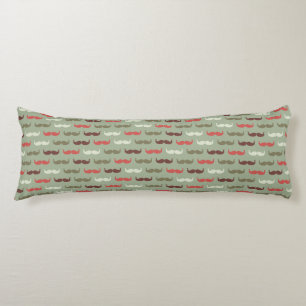 Vintage pattern with moustache body pillow