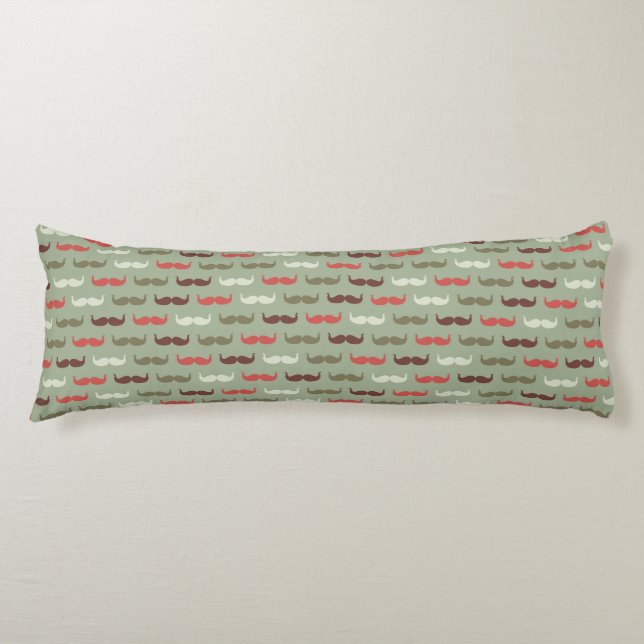 Vintage pattern with moustache body pillow (Front)
