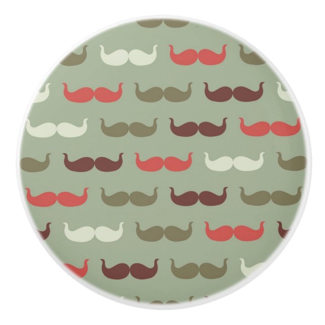 Vintage pattern with moustache ceramic knob (Front)