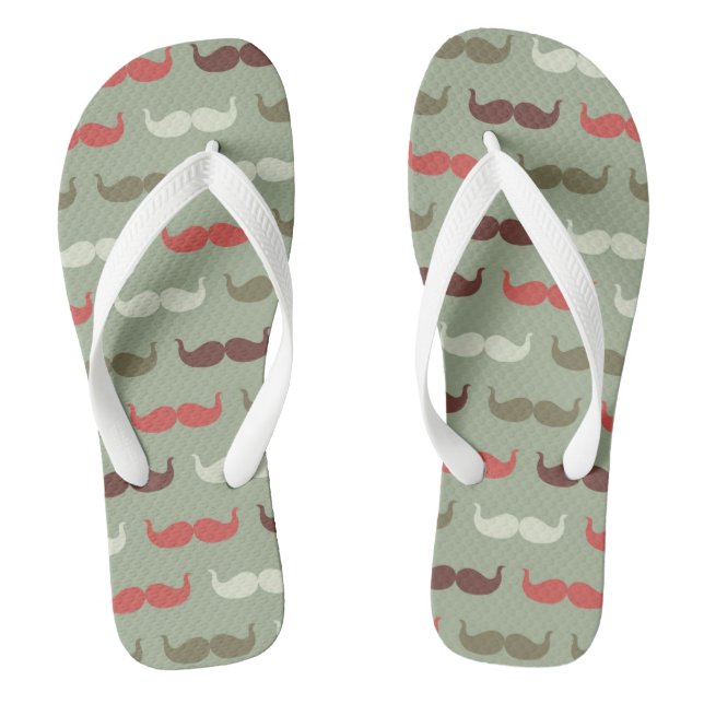 Vintage pattern with moustache flip flops (Footbed)