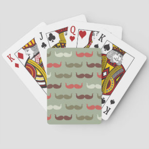 Vintage pattern with moustache playing cards