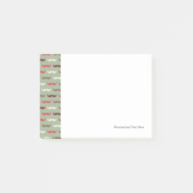 Vintage pattern with moustache post-it notes (Front)