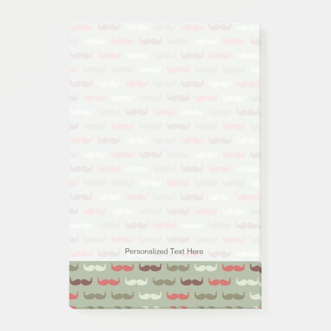 Vintage pattern with moustache post-it notes (Front)