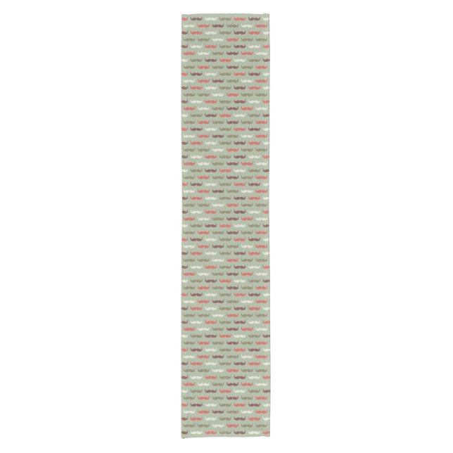 Vintage pattern with moustache short table runner (Front)