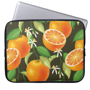 Vintage pattern with orange laptop sleeve