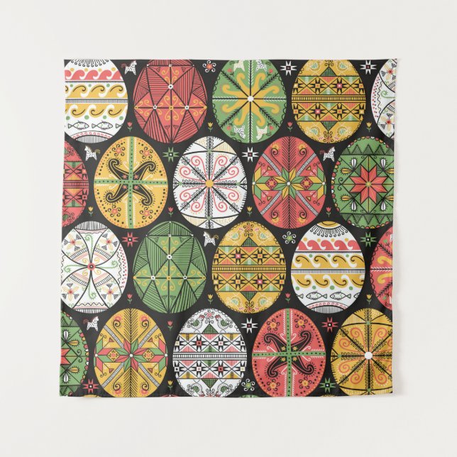 vintage pattern with pysanky. Easter eggs pattern. Tapestry (Front)
