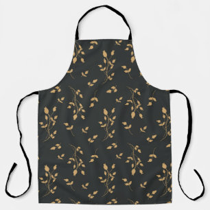 Vintage pattern with silhouettes berry and leaves  apron