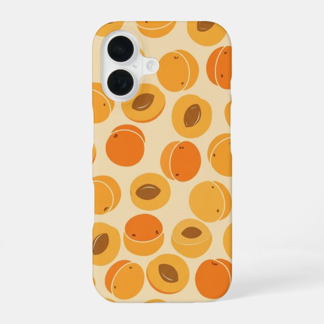 Vintage Pattern with Stylized Apricots iPhone 16 Case (Back)