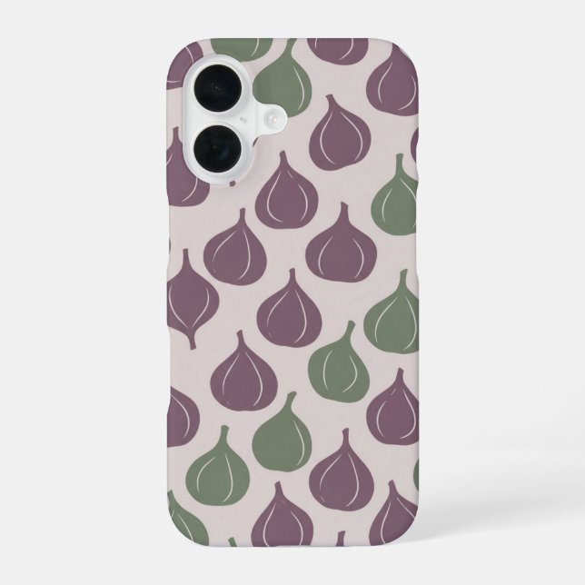 Vintage Pattern with Stylized Figs iPhone 16 Case (Back)