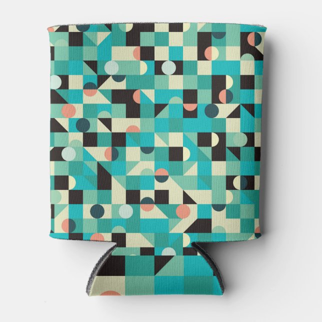 Vintage pattern with triangles and circles. can cooler (Front)