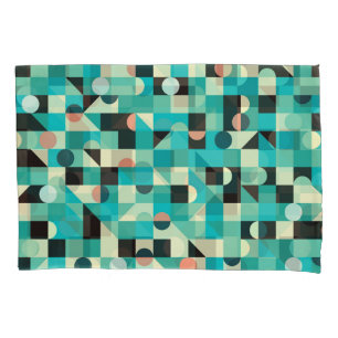 Vintage pattern with triangles and circles. pillowcase