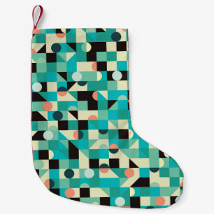 Vintage pattern with triangles and circles. small christmas stocking
