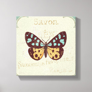 Vintage Patterned Butterfly Canvas Print