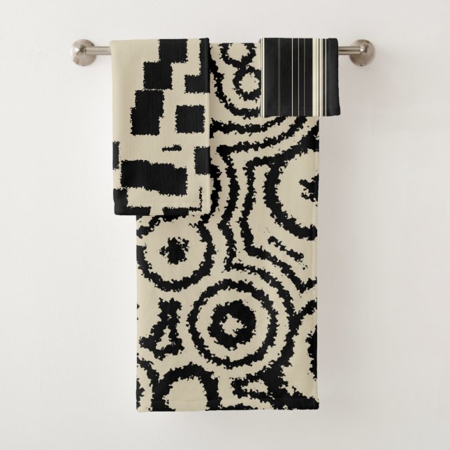Vintage patterns bath towel set (Insitu)