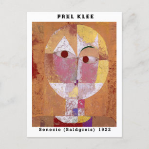 Vintage Paul Klee Face Abstract Art Bauhaus Postcard