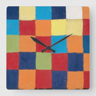 Vintage Paul Klee Qu 1 Color Chart Squares Art  Square Wall Clock
