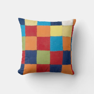Vintage Paul Klee Qu 1 Colour Chart Squares Art  Throw Pillow