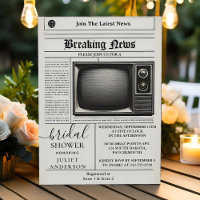 Vintage Pays Old Retro Newspaper Bridal Shower