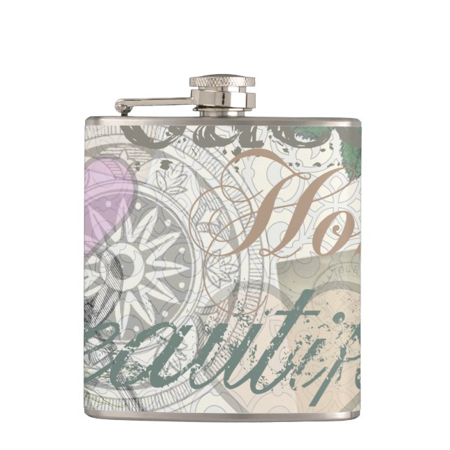 Vintage Peace Home Beautiful Love Hip Flask (Front)