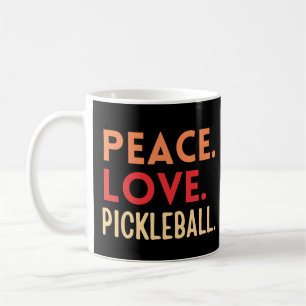 Vintage Peace Love Pickleball Coffee Mug