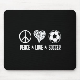Vintage Peace Love Soccer Football Soccer Player T Mouse Pad