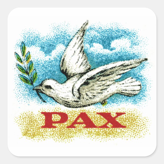 Vintage Peace on Earth Square Sticker (Front)