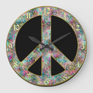Vintage Peace Sign Clock